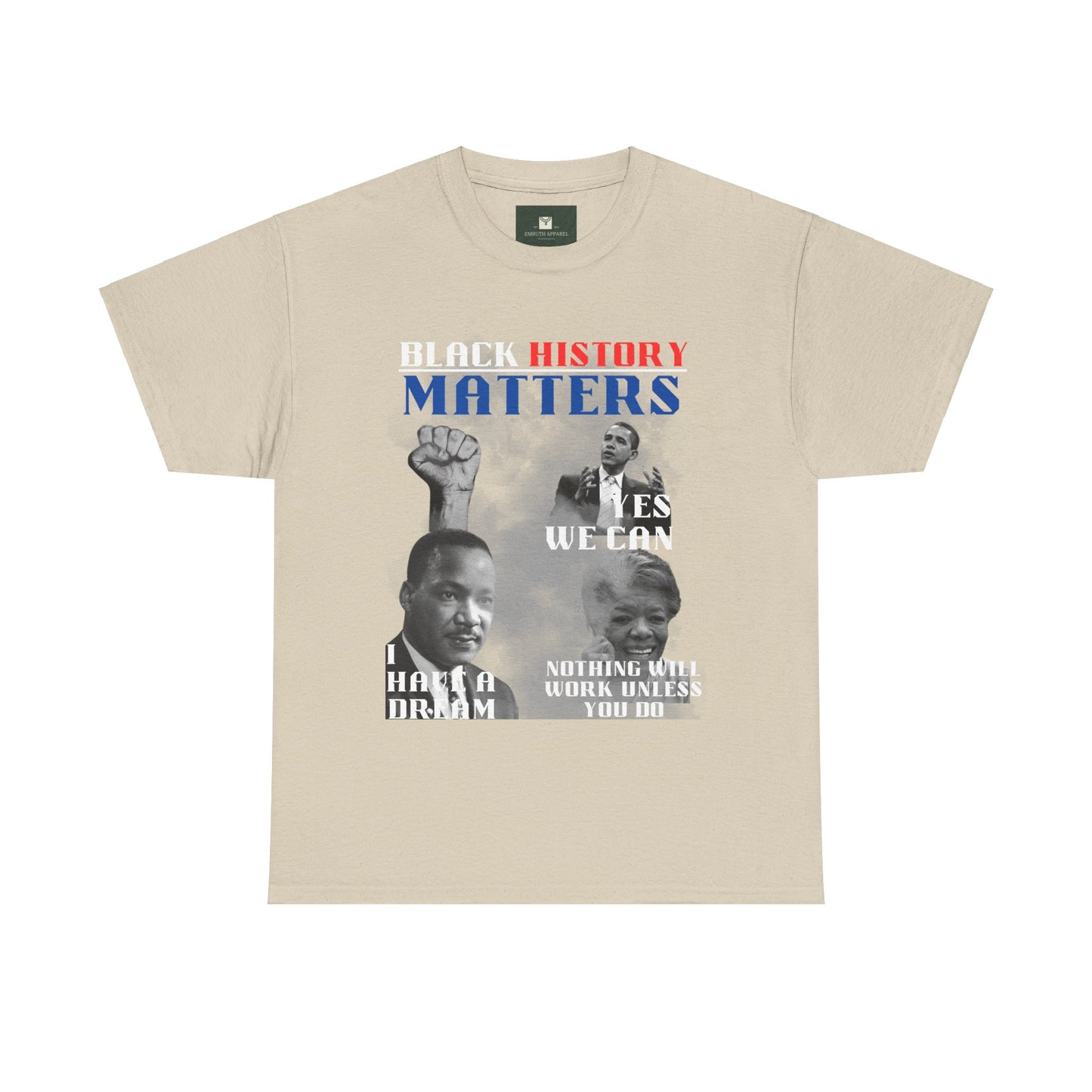 Unisex Heavy Cotton Tee - 'Black History Matters' Motivational Shirt for Black History Month